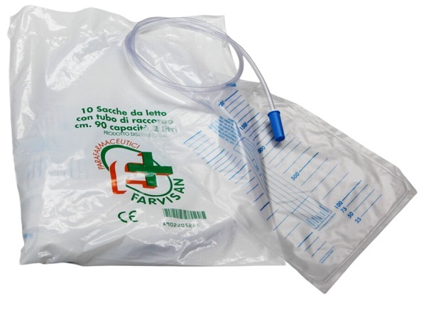 SACCA PER URINA LETTO MONOUSO NON STERILE 2000 ML TUBO 90 CMVALVOLA ANTIREFLUSSO SENZA RUBINETTO DI SCARICO - UniversoFarmacie.it