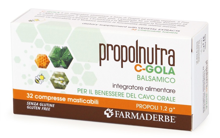 PROPOLNUTRA C GOLA BALSAMICO 32 COMPRESSE MASTICABILI - UniversoFarmacie.it