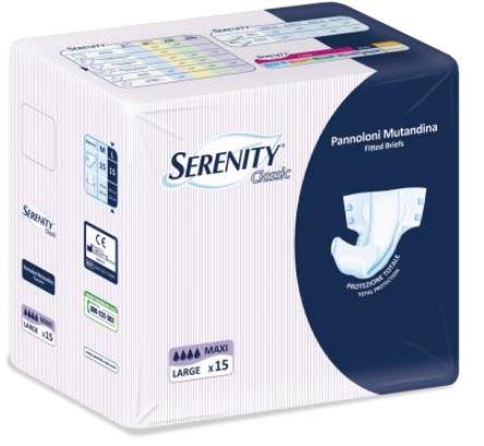 PANNOLONE PER INCONTINENZA A MUTANDINA SERENITY CLASSIC FORMATO MAXI TAGLIA LARGE 15 PEZZI - UniversoFarmacie.it