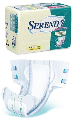 PANNOLONE PER INCONTINENZA SERENITY SOFTDRY FORMATO SUPER TAGLIA MEDIUM 30 PEZZI - UniversoFarmacie.it