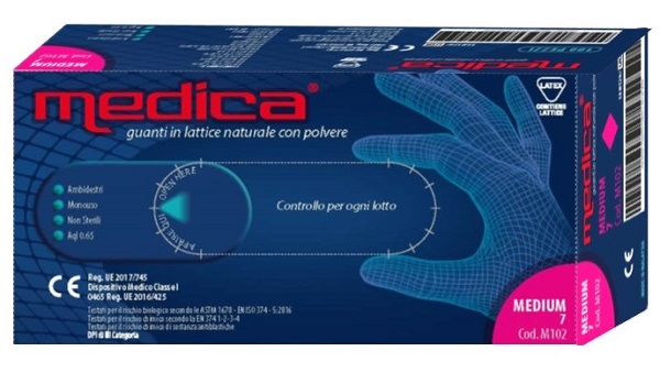 MEDICA GUANTO LATTICE N/STERILE CON POLVERE DM MISURA M 100 PEZZI - UniversoFarmacie.it