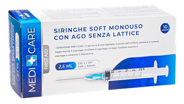 SIRINGA SOFT CAPACITA' 2,5ML AGO GAUGE 23 CONFEZIONE 10 PEZZI GAMMADIS - UniversoFarmacie.it