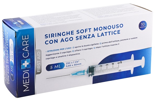 SIRINGA SOFT CAPACITA' 5ML AGO GAUGE 23 CONFEZIONE 10 PEZZI GAMMADIS - UniversoFarmacie.it