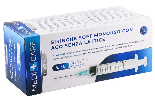 SIRINGA SOFT CAPACITA' 10ML AGO GAUGE 21 CONFEZIONE 10 PEZZI GAMMADIS - UniversoFarmacie.it