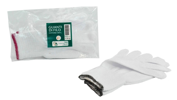 GUANTO DI FILO COTONE 100% BIANCO PER ALLERGIE DERMATOLOGICHE 8,5 1 PAIO - UniversoFarmacie.it