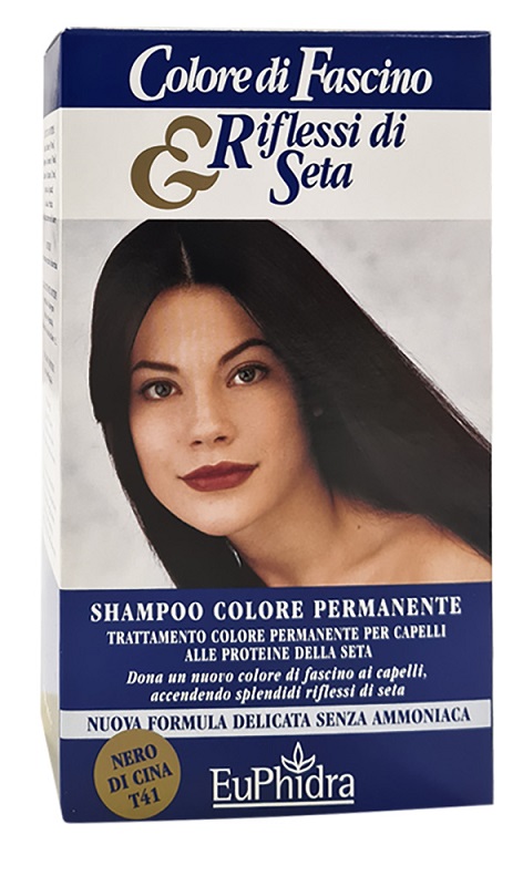 EUPHIDRA COLORE DI FASCINO & RIFLESSI DI SETA SHAMPOO COLORE PERMANENTE 41 NERO DI CINA 120 ML - UniversoFarmacie.it