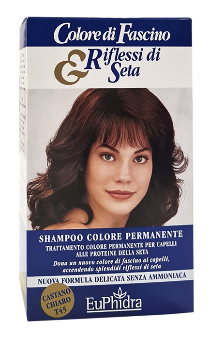 EUPHIDRA COLORE DI FASCINO & RIFLESSI DI SETA SHAMPOO COLORE PERMANENTE 45 CASTANO CHIARO 120 ML - UniversoFarmacie.it