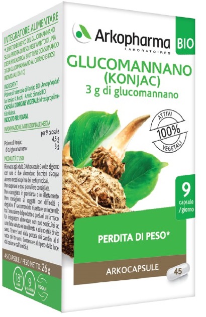 ARKO CAPSULE GLUCOMANNANO BIO 45 CAPSULE - UniversoFarmacie.it