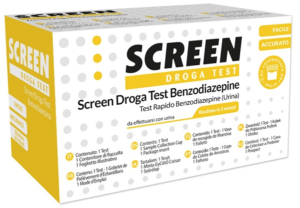 SCREEN DROGA TEST BENZODIAZEPINE TEST ANTIDROGA CON CONTENITORE URINA - UniversoFarmacie.it
