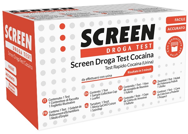 SCREEN DROGA TEST COCAINA TEST ANTIDROGA CON CONTENITORE URINA - UniversoFarmacie.it