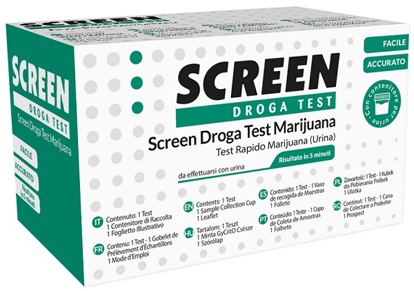 SCREEN DROGA TEST MARIJUANA TEST ANTIDROGA CON CONTENITORE URINA - UniversoFarmacie.it