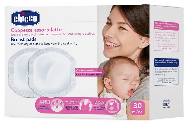 CHICCO COPPETTA ASSORBILATTE ANTIBATTERICA 30 PEZZI - UniversoFarmacie.it
