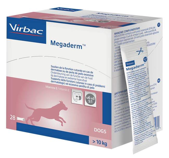 MEGADERM SUPPLEMENTO CANI SUPERIORI A 10 KG SCATOLA DA 28 SACCHETTI MONODOSE 4 ML - UniversoFarmacie.it