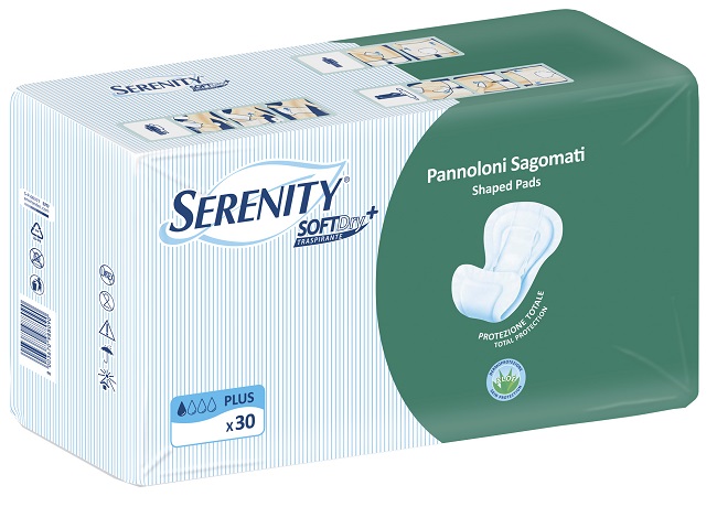 PANNOLONE PER INCONTINENZA SAGOMATO SERENITY SOFTDRY+ ALOE PLUS 30 PEZZI - UniversoFarmacie.it
