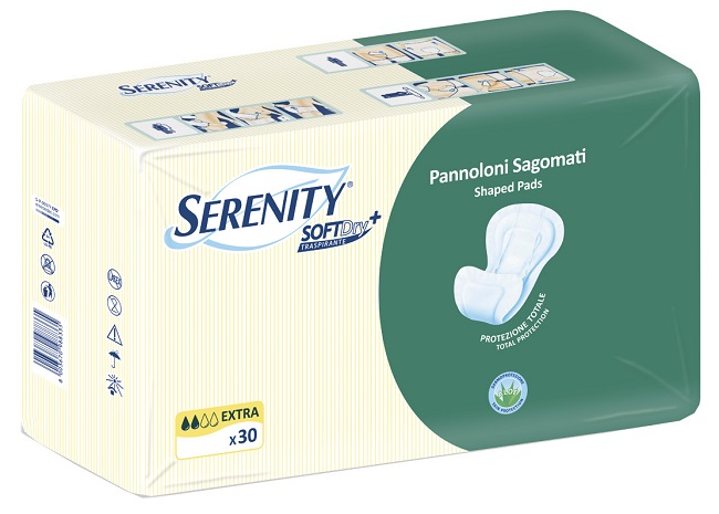 PANNOLONE PER INCONTINENZA SAGOMATO SERENITY SOFTDRY+ ALOE EXTRA 30 PEZZI - UniversoFarmacie.it