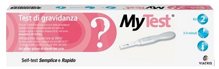 TEST DI GRAVIDANZA RAPIDO HCG MYTEST 2 PEZZI - UniversoFarmacie.it