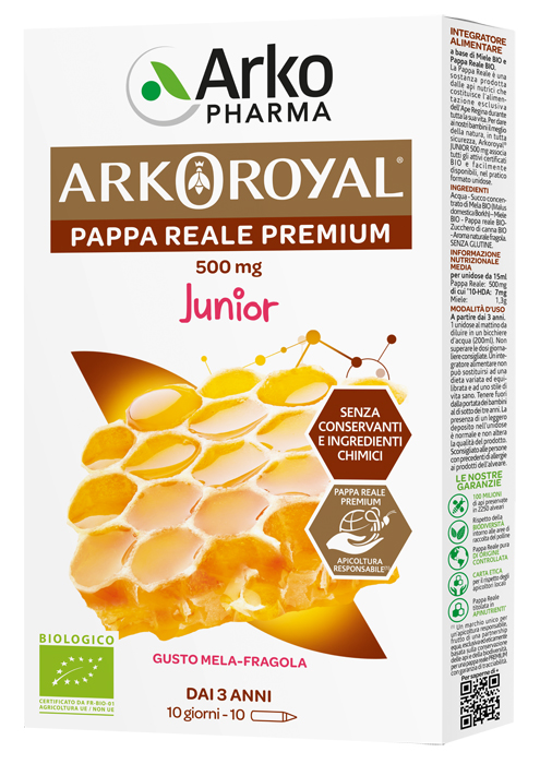 ARKOROYAL PAPPA REALE BIOLOGICA 500 MG 10 UNICA DOSE - UniversoFarmacie.it