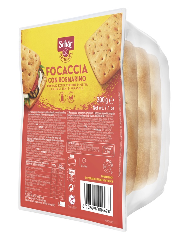 SCHAR FOCACCIA CON ROSMARINO SENZA LATTOSIO 200 G - UniversoFarmacie.it