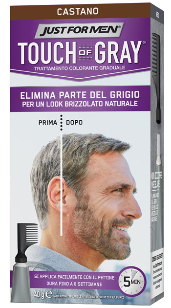 JUST FOR MEN TOUCH OF GRAY CASTANO 40 G - UniversoFarmacie.it