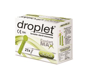 LANCETTE PUNGIDITO DROPLET COMFORT MAX GAUGE 33 25 PEZZI - UniversoFarmacie.it