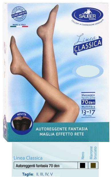 SAUBER AUTOREGGENTE FANTASIA 70 DEN MAGLIA MICRORETE COLORE MARRONE BRUCIATO TAGLIA 2 LINEA CLASSICA - UniversoFarmacie.it