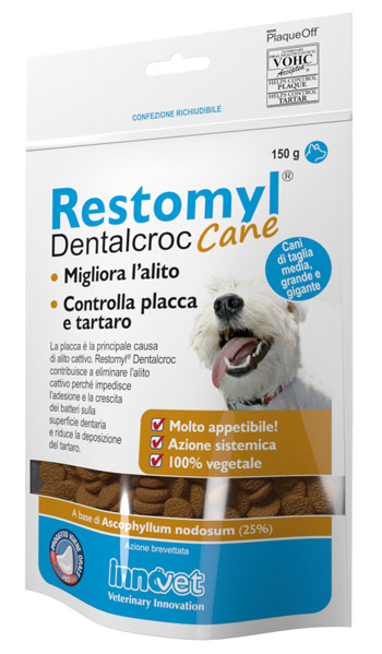 RESTOMYL DENTALCROC CANI TAGLIA MEDIA GRANDE E GIGANTE BUSTA 150 G - UniversoFarmacie.it