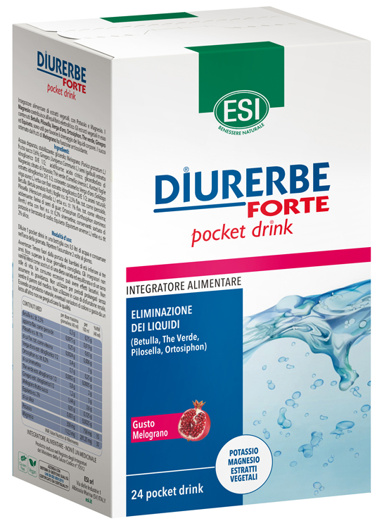 ESI DIURERBE FORTE POCKET DRINK MELOGRANO 24 X 20 ML - UniversoFarmacie.it