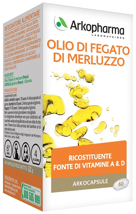 ARKO CAPSULE OLIO FEGATO MERLUZZO 60 CAPSULE - UniversoFarmacie.it