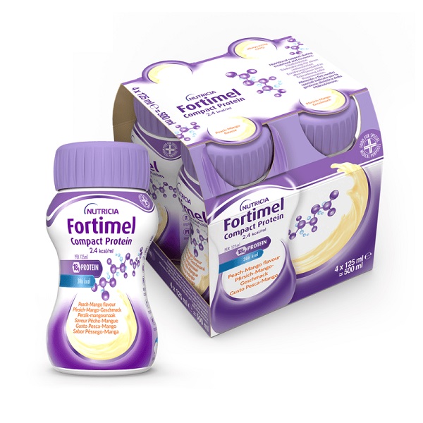 NUTRICIA FORTIMEL COMPACT PROTEIN GUSTO PESCA E MANGO 4 BOTTIGLIE DA 125 ML - UniversoFarmacie.it