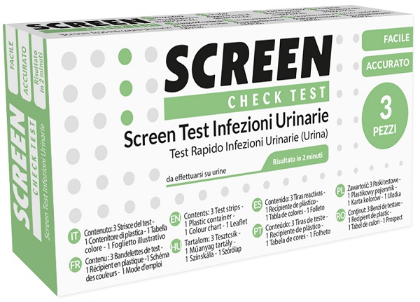 SCREEN TEST LEUCOCITI SANGUE NITRITO E PROTEINA URINA SCREEN TEST INFEZIONI VIE URINARIE 3 PEZZI - UniversoFarmacie.it