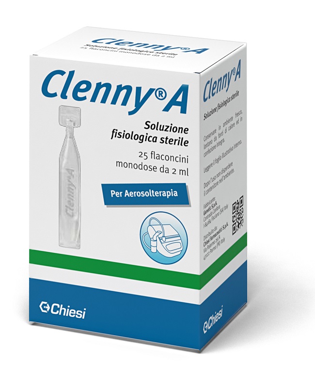 CLENNY A SOLUZIONE FISIOLOGICA STERILE PER AEROSOLTERAPIA 25 FLACONCINI MONODOSE DA 2 ML - UniversoFarmacie.it