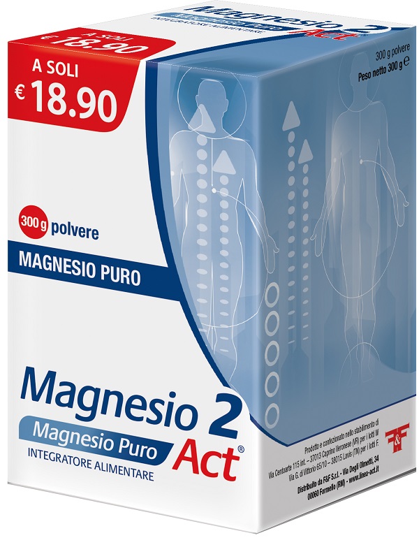 MAGNESIO 2 MAGNESIO PURO ACT POLVERE 300 G - UniversoFarmacie.it