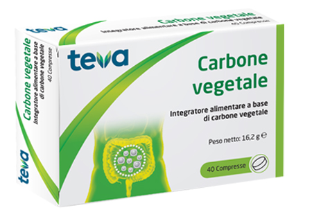 CARBONE VEGETALE TEVA 40 COMPRESSE 16,2 G - UniversoFarmacie.it