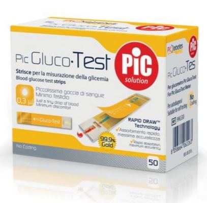 STRISCE MISURAZIONE GLICEMIA PIC GLUCOTEST 50 PEZZI - UniversoFarmacie.it