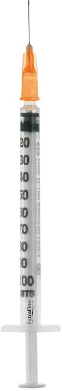 SIRINGA PER INSULINA EXTRAFINE 1ML 100 UI AGO REMOVIBILE 25 GAUGE 0,5X16 MM 1 PEZZO - UniversoFarmacie.it