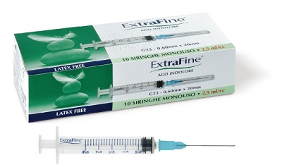 SIRINGA IPODERMICA EXTRAFINE 2,5 CC G23 0,60X30 10 PEZZI - UniversoFarmacie.it
