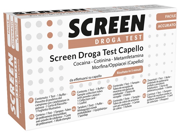 SCREEN DROGA TEST 4 SOSTANZE TRAMITE CAPELLI TEST ANTIDROGA CAPELLO - UniversoFarmacie.it