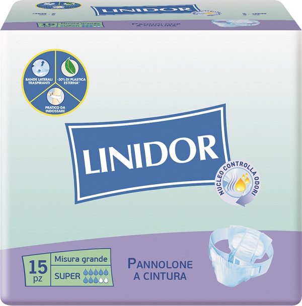 PANNOLONE LINIDOR PERFECT CARE SUPER A CINTURA MG 15 PEZZI - UniversoFarmacie.it