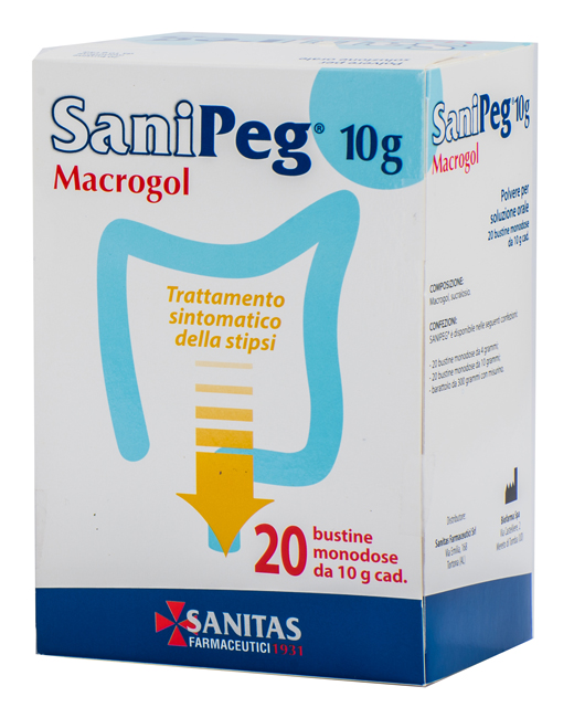 SANIPEG MACROGOL POLVERE PER SOLUZIONE ORALE 20 BUSTE DA 10 G - UniversoFarmacie.it