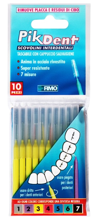 PIKDENT STUZZICOLINO 3 GIALLO 10 PEZZI - UniversoFarmacie.it