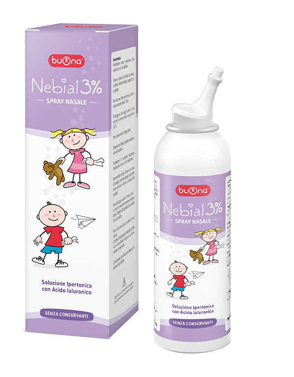 NEBIAL SOLUZIONE SALINA IPERTONICA DI SODIO CLORURO AL 3% CON ACIDO IALURONICO SPRAY NASALE 100 ML - UniversoFarmacie.it