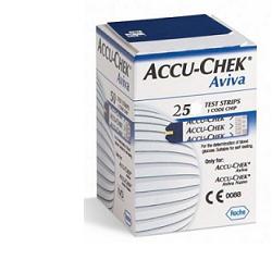 STRISCE MISURAZIONE GLICEMIA ACCU-CHEK AVIVA BRK RETAIL 25 PEZZI - UniversoFarmacie.it