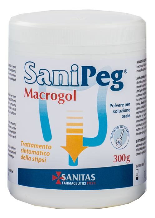 SANIPEG MACROGOL POLVERE PER SOLUZIONE ORALE BARATTOLO 300 G - UniversoFarmacie.it