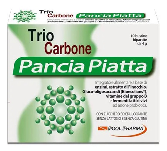 TRIOCARBONE PANCIA PIATTA 10 BUSTINE BIPARTITE 4 G - UniversoFarmacie.it