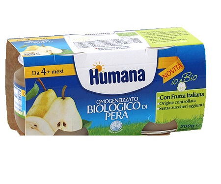 HUMANA OMOGENEIZZATO PERA BIO 2 VASETTI 100 G - UniversoFarmacie.it