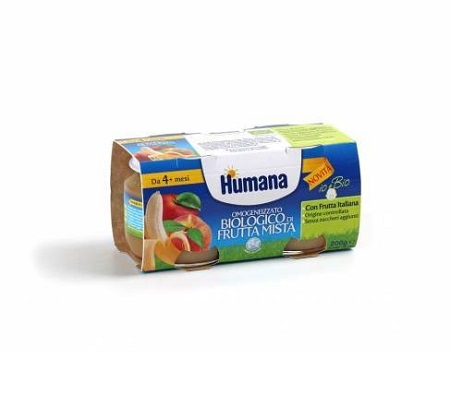 HUMANA OMOGENEIZZATO FRUTTA MISTA BIO 2 VASETTI 100 G - UniversoFarmacie.it