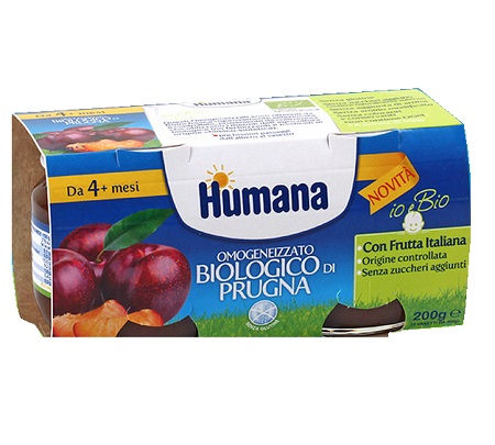 HUMANA OMOGENEIZZATO PRUGNA BIO 2 VASETTI 100 G - UniversoFarmacie.it