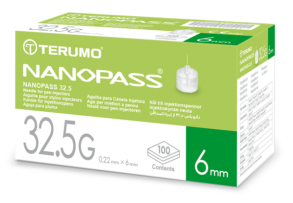 AGO PER PENNA DA INSULINA NANOPASS 32,5 GAUGE LUNGHEZZA 6 MM 100 PEZZI - UniversoFarmacie.it