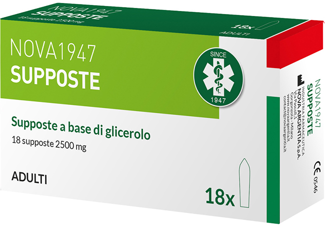 NOVA1947 GLICEROLO 2500MG SUPPOSTE ADULTI 18 PEZZI - UniversoFarmacie.it