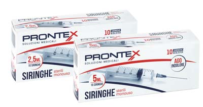 SIRINGA PRONTEX 2,5 ML AGO IND 10 PEZZI - UniversoFarmacie.it